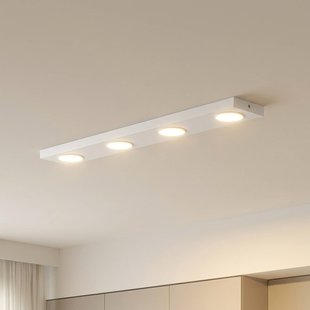 SIGMA Plafondlamp Hero, wit, 4-lamps, 75 x 12 cm, metaal, GX53