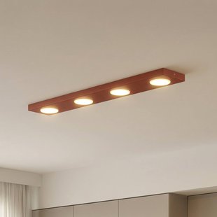 SIGMA Plafondlamp Hero, rood, 4-lamps, 75 x 12 cm, metaal, GX53