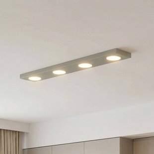 SIGMA Plafondlamp Hero grijs-beige, 4-lamps, 75 x 12 cm, metaal, GX53