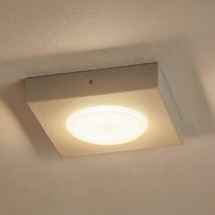 SIGMA Plafondlamp Hero, grijs-beige, 12 x 12 cm, metaal, GX53