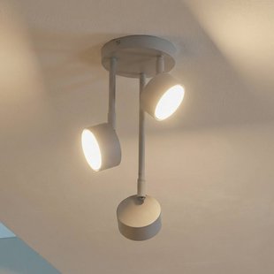 SIGMA Plafondspot Nemo, 3-lamps, grijs-beige, beweegbaar, GX53