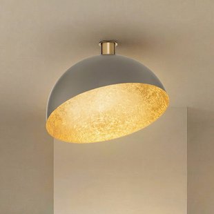 SIGMA Plafondlamp Sfera, Ø 50 cm, taupe/goud, metaal, E27
