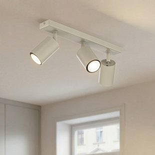 SIGMA Plafondspot Zoom, 3-lamps, grijs-beige, staal, GU10