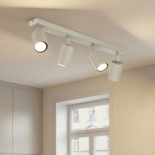 SIGMA Plafondspot Zoom, 4-lamps, grijs-beige, staal, GU10