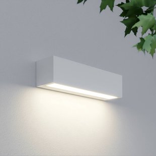 Lucande LED buiten wandlamp Lengo, 25 cm, wit, naar beneden gericht, 3000 K