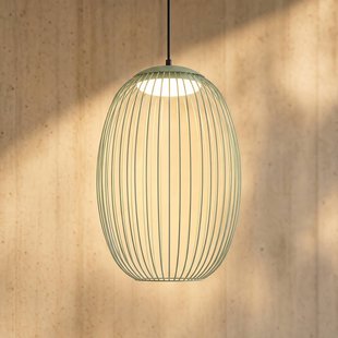 Lucande LED buiten hanglamp Richi, groen, 40 cm, dimbaar
