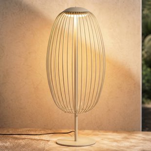 Lucande LED buiten vloerlamp Richi, beige, hoogte 90 cm, IP44