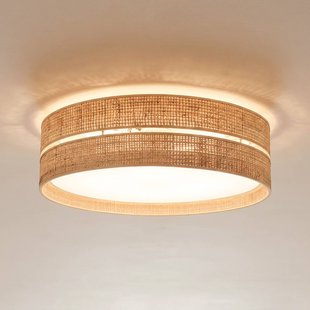 TK Lighting Plafondlamp Calma, beige, raffia, Ø 60 cm, E27