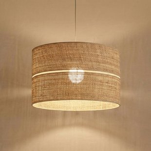 TK Lighting Hanglamp Calma, 1-lamp, beige, raffia, Ø 50 cm, E27