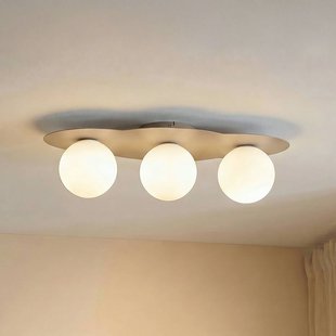 TK Lighting Plafondlamp Cloud, beige, 3-lamps, glas, lengte 51 cm, G9