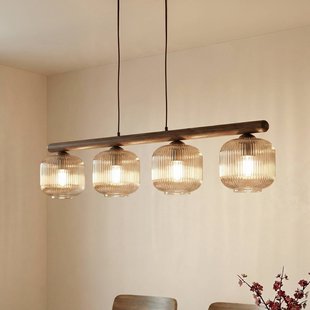 TK Lighting Hanglamp Salvia, bruin/cognac, glas, lengte 95 cm, E14