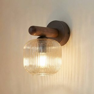 TK Lighting wandlamp Salvia, bruin/cognac, glas, hoogte 20 cm, E14
