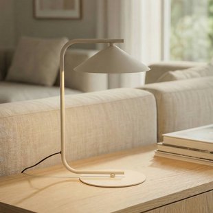 TK Lighting tafellamp Lume, crème, metaal, hoogte 42 cm