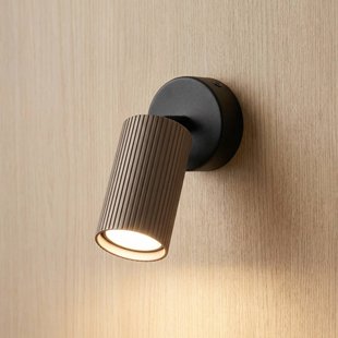 TK Lighting Plafondspot Tune, 1-lamp, bruin, metaal, Ø 15 cm, GU10