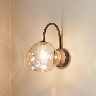 TK Lighting wandlamp Lava, bruin, glas, hoogte 21 cm, G9