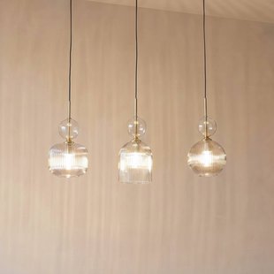 TK Lighting Hanglamp Sophia, 3-lamps, 65 cm, cognac/zwart, E14