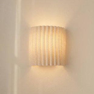 Lindby wandlamp Libbie, hoogte 20 cm, linnen, crème, E27