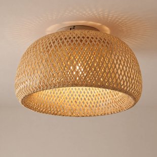 Lindby plafondlamp Jadwiga, Ø 45 cm, bamboe, E27