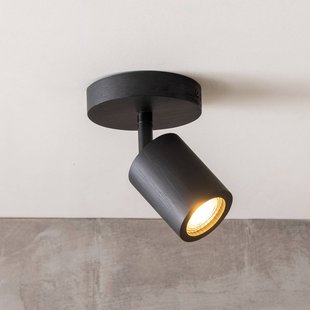 GOOD & MOJO plafondspot Java, 1-lamp, zwart, bamboe