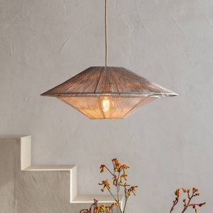 GOOD & MOJO hanglamp Lumbini, Ø50 cm, lichtgrijs, papieren snoer