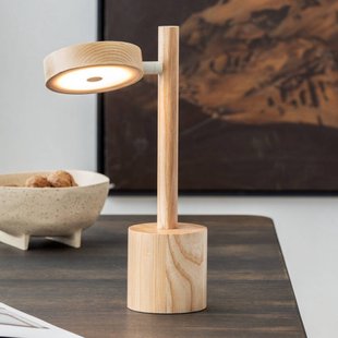 GOOD & MOJO LED tafellamp Okinawa, naturel, 35 cm, hout