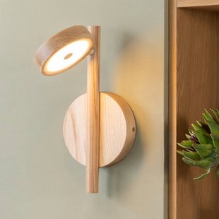 GOOD & MOJO LED wandlamp Okinawa, naturel, stekker, hout