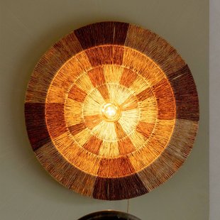 GOOD & MOJO wandlamp Serengeti, Ø60cm, bruin, jute, stekker