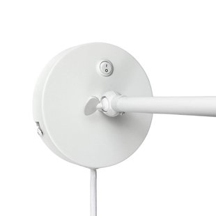 Dyberg Larsen wandlamp Futura, wit, 15W, kabel, metaal