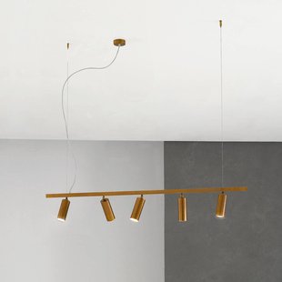 Cremasco Hanglamp 7531, gebronsd messing, 5-lamps, GU10