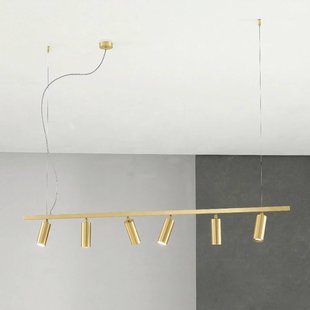 Cremasco Hanglamp 7532, satijnmessing, 6-lamps, GU10
