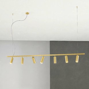 Cremasco Hanglamp 7533, satijnmessing, 7-lamps, GU10