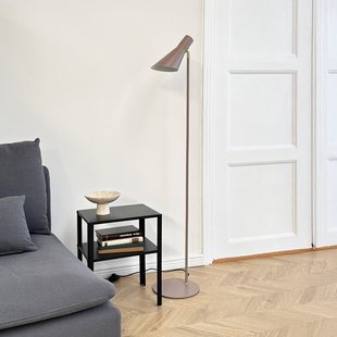 Dyberg Larsen vloerlamp DL12, beige/messing, 139 cm, metaal