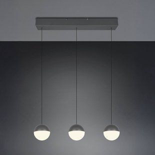 Reality Leuchten LED hanglamp Senta, antraciet, lengte 62 cm, 3.000 K 3-lamps.