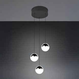 Reality Leuchten LED hanglamp Senta, chroomkleurig, Ø 25 cm, 4.000 K 3-lamps.