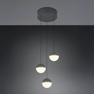 Reality Leuchten LED hanglamp Senta, antraciet, Ø 25 cm, 3.000 K 3-lamps.