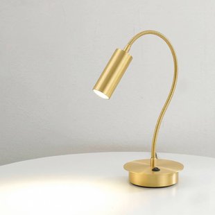 Cremasco Tafellamp 7538, satijnmessing, verstelbaar, GU4-MR11