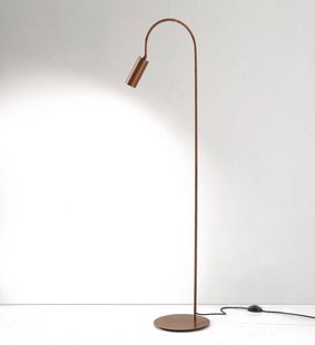 Cremasco Vloerlamp 7539, gebruneerd hout, messing, GU10