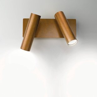 Cremasco Wandlamp 7541, gebronsd messing, 2-lamps, verstelbaar, GU10