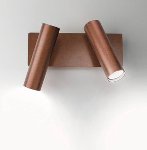 Cremasco Wandlamp 7541, hout gebruné, 2-lamps, verstelbaar, GU10