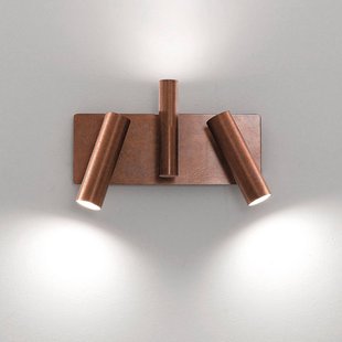 Cremasco Wandlamp 7542, gebruneerd hout, 3-lamps, GU10 & GU4