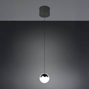 Reality Leuchten LED hanglamp Senta, chroomkleurig, Ø 10 cm, 4.000 K 1-lamp.
