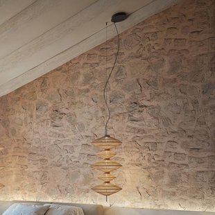 Bover LED hanglamp Yuyun S/5C, dimbaar 0-10V, beige