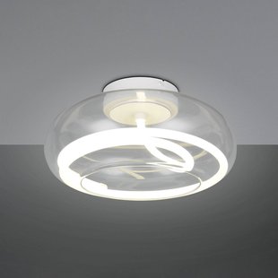 Trio Lighting LED plafondlamp Tarsia, mat wit, Ø 40 cm glas