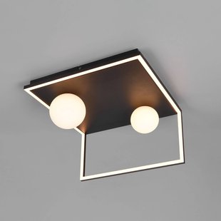Trio Lighting LED plafondlamp Arola, matzwart, breedte 37 cm, metaal
