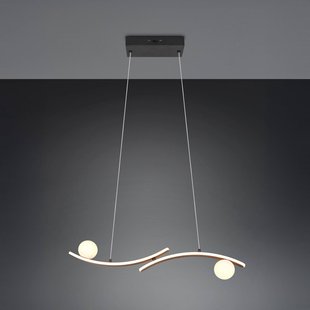 Trio Lighting LED hanglamp Napoli, matzwart, lengte 82 cm, metaal