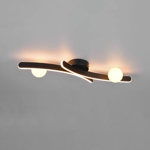 Trio Lighting LED plafondlamp Napoli, matzwart, lengte 70 cm, metaal