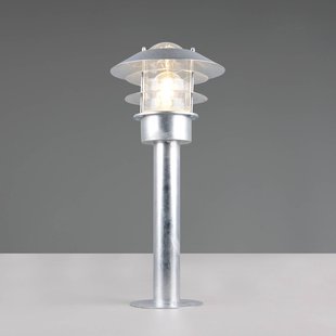 Trio Lighting Sokkellamp Ruvuuma, zinkkleurig, hoogte 50 cm, metaal, IP44