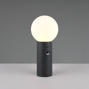 Trio Lighting Sokkellamp Mures, antraciet, hoogte 40 cm, metaal, sensor