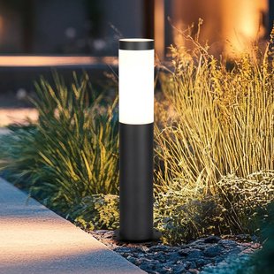 Trio Lighting Sokkellamp Trioto, matzwart, hoogte 45 cm, roestvrij staal