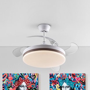 Schuller Valencia LED plafondventilator Vento wit/brons/rookkleurig Ø 100 cm stil